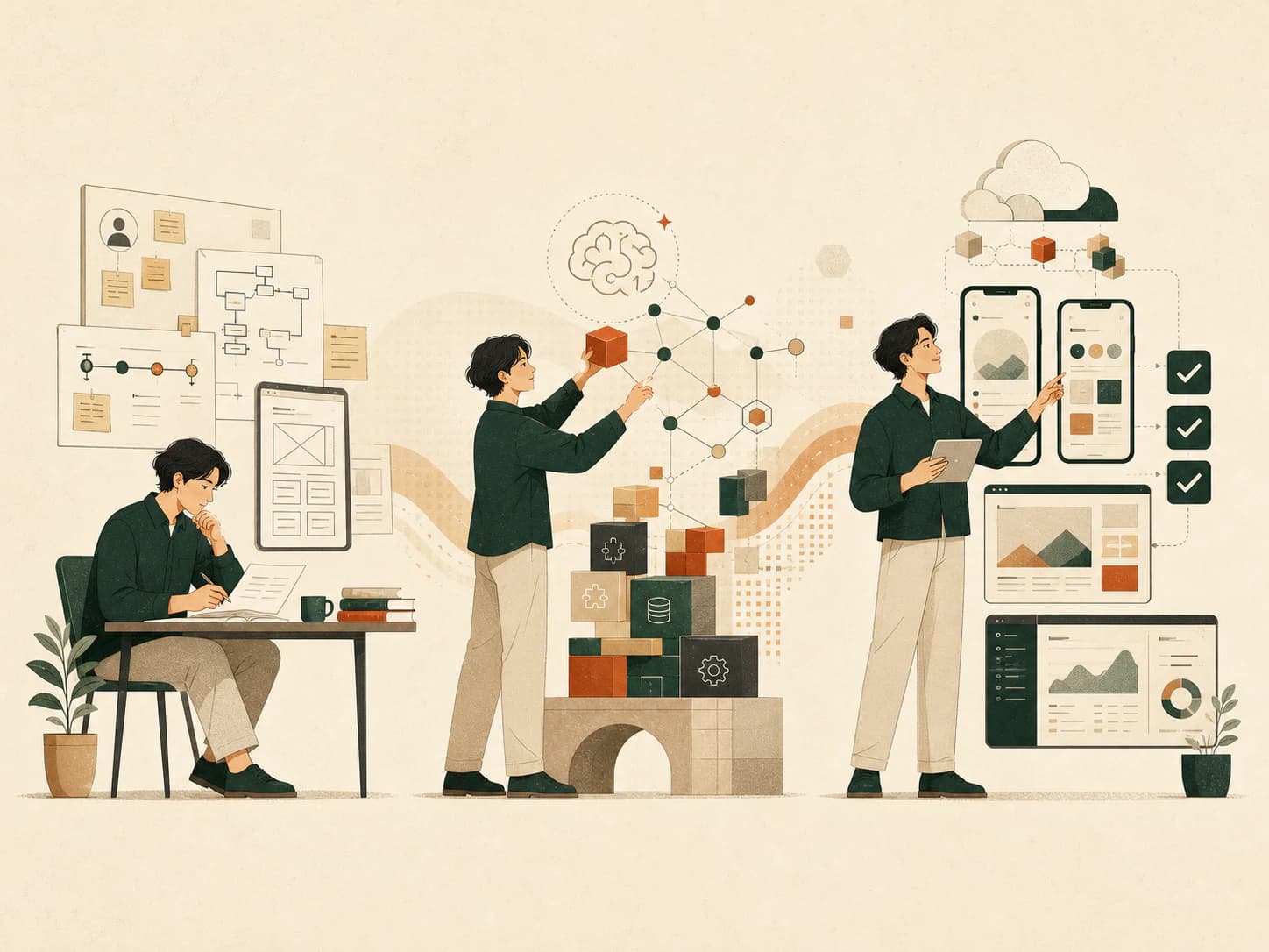从产品经理到独立产品创造者的转型插画